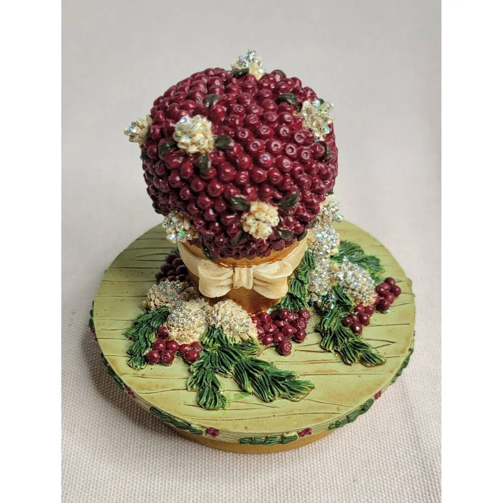 Our America Candle Topper CHRISTMAS TOPIARY Sugar Plum Fits Medium & Large Jars